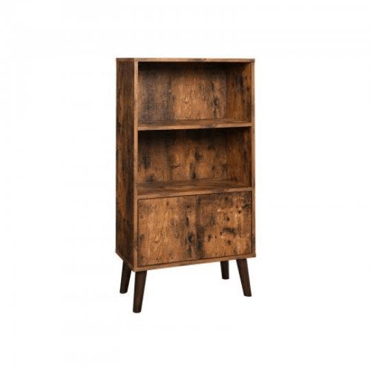 2-Tier Bookshelf with Doors Storage Cabinet S950914