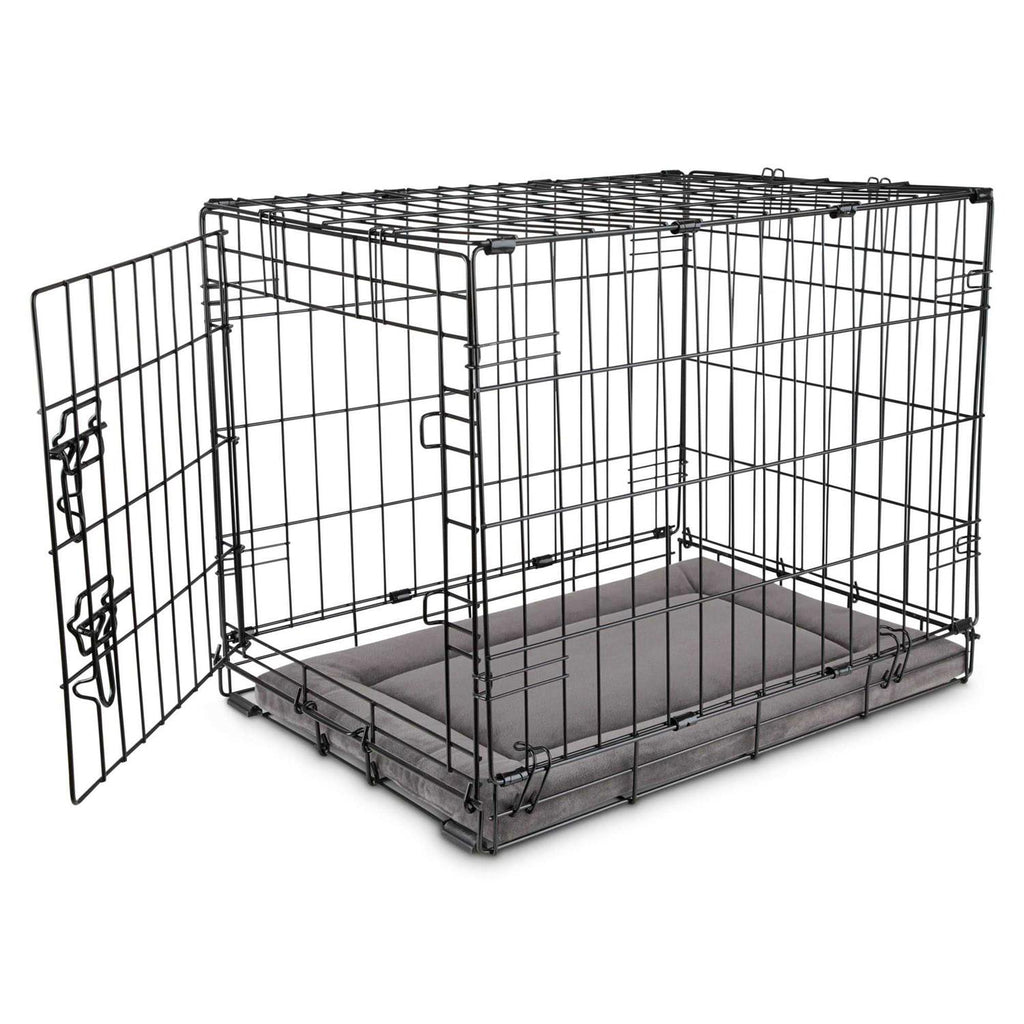 Dark Grey Velvet Dog Crate Mat and Pet Bed Y32318