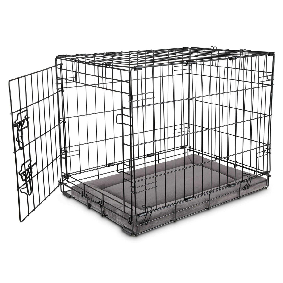 Dark Grey Velvet Dog Crate Mat and Pet Bed Y32318