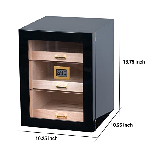 Cigar Cabinet Humidor with Accessory Drawer, Crystal Humidifiers, Lock & Keys and Spanish Cedar Lining I730191