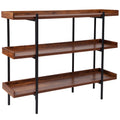 3 Shelf Storage Display Unit Bookcase with Black Metal Frame S9042