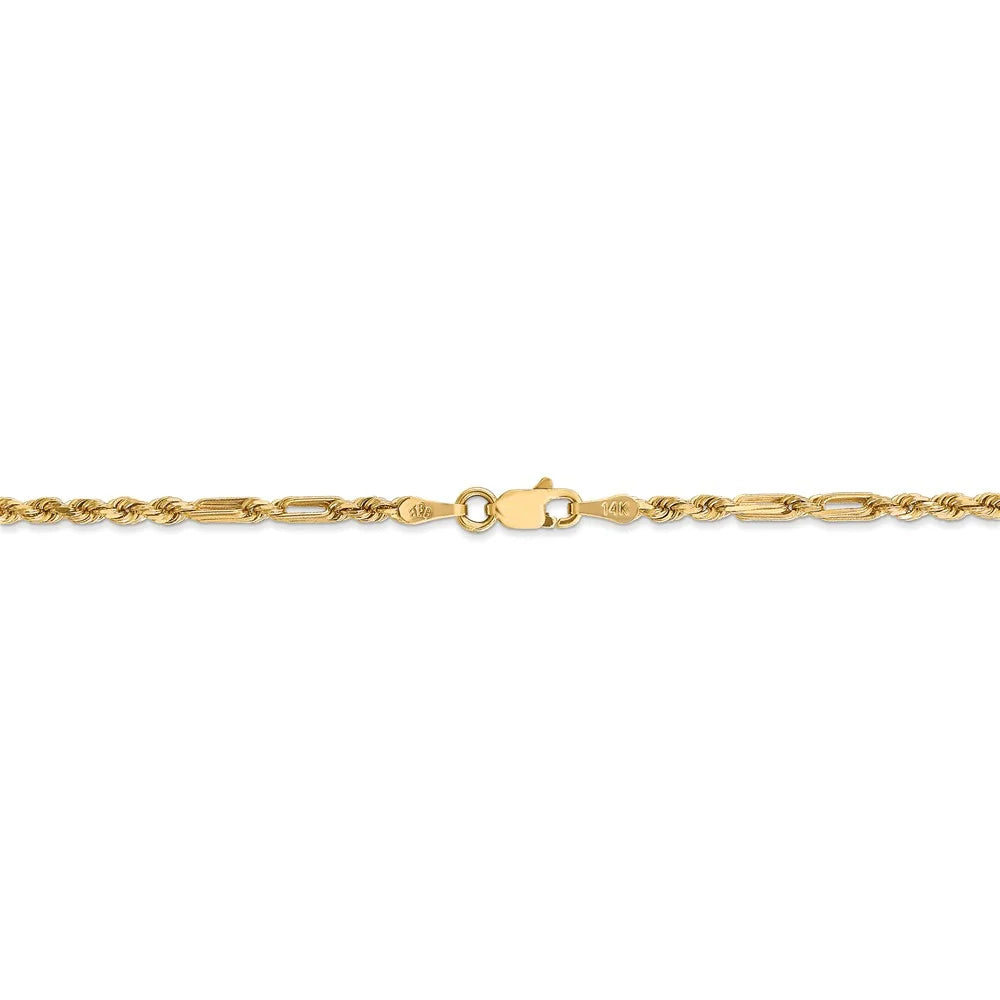 14kt Yellow Gold 2.5mm Milano Rope Chain 16 inch Lobster Clasp M603752