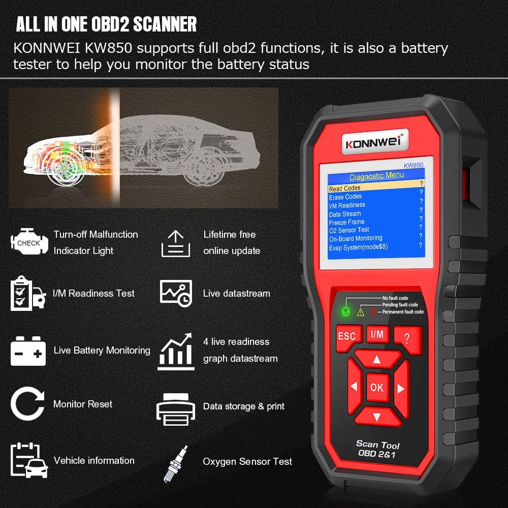 OBD2 Scanner Code Reader Diagnostic Scan Tool Pack of 2 E78809