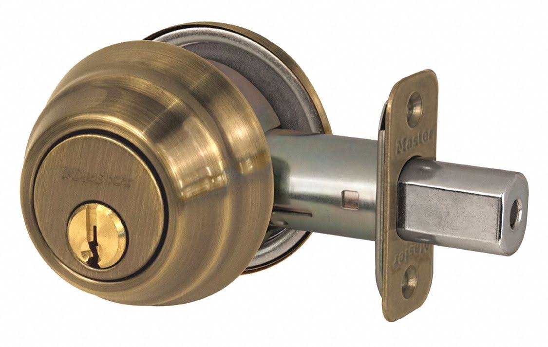 Antique Brass Single Cylinder Deadbolt O653457