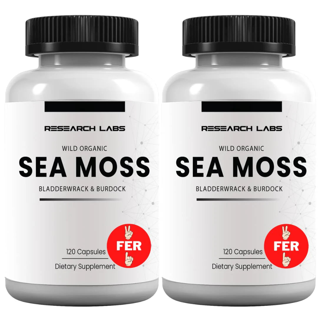 Organic Irish Sea Moss Capsules with Bladderwrack & Burdock Root B328