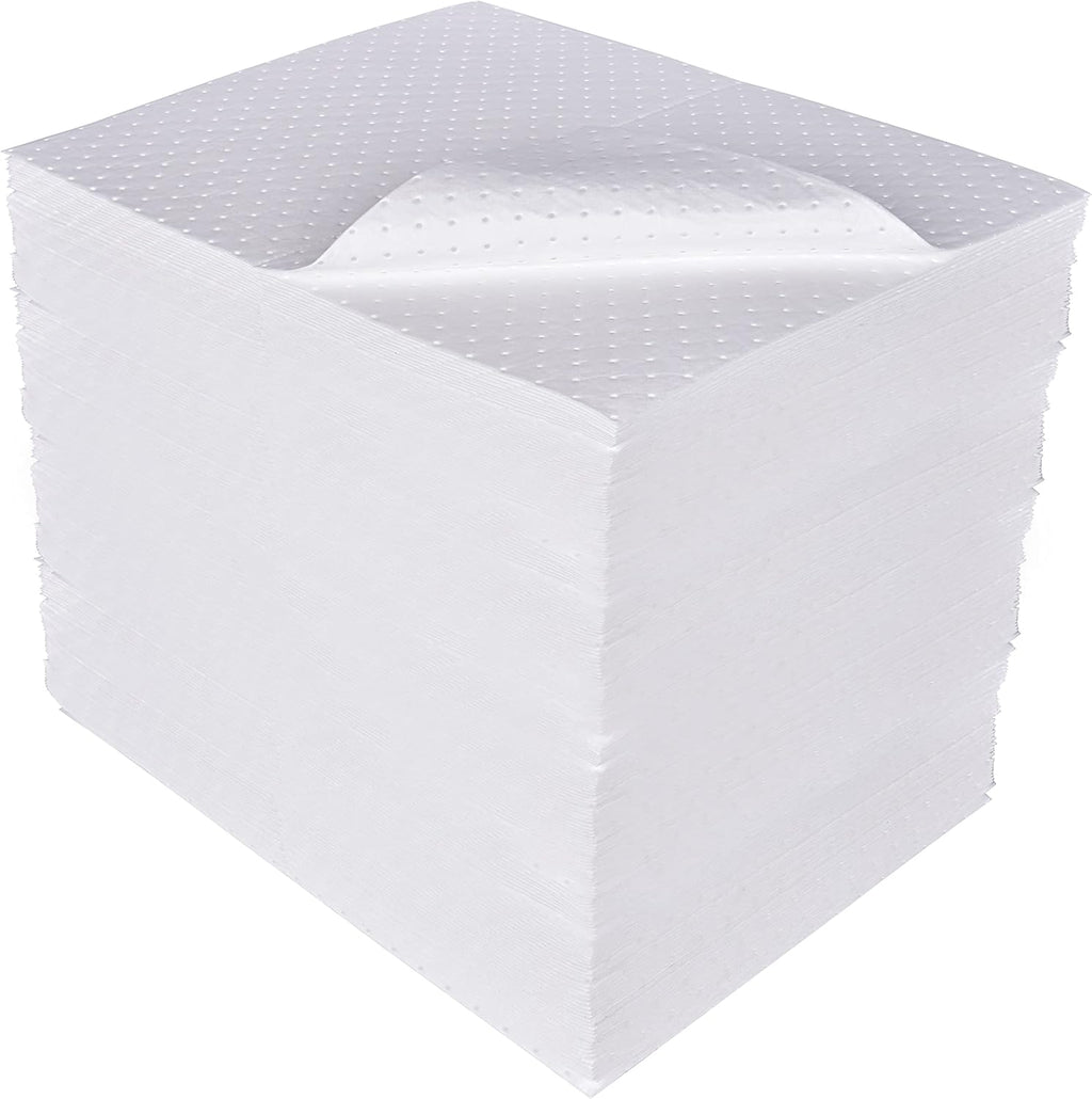 100 Piece Universal Absorbent Mat Pads, 20" x 15", Gray, Pack of 2 Z25186