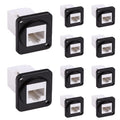 RJ45 Socket Panel Mount Connector, CAT6/CAT5E/CAT5 Female to Female LAN Adapter A652