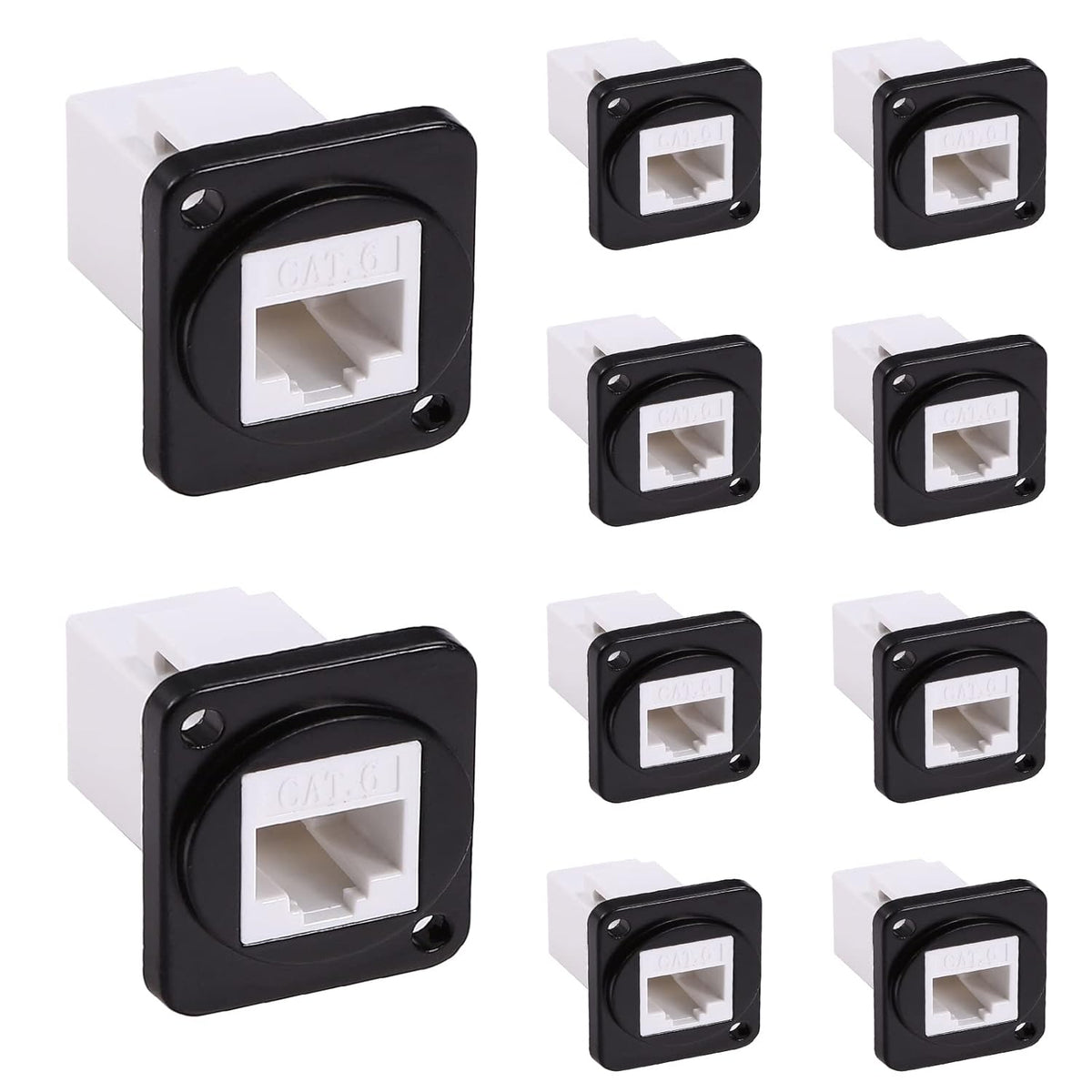 RJ45 Socket Panel Mount Connector, CAT6/CAT5E/CAT5 Female to Female LAN Adapter A652