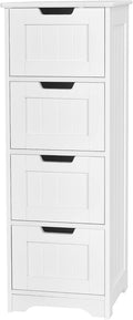 White 4 Drawer Wood Bathroom Floor Cabinet F131676