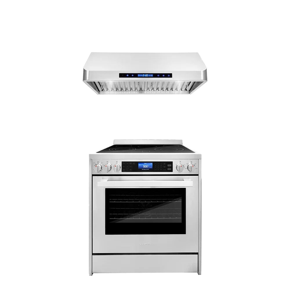 2 Piece Kitchen Appliance Bundle with 30" Electric Range and 30" Under Cabinet Range Hood C75357