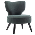 Dark Green Velvet Single Accent Chair with Wooden Legs U234