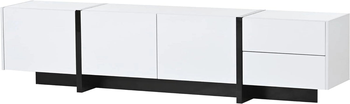 White Black Contemporary Rectangle TV Stand H776846