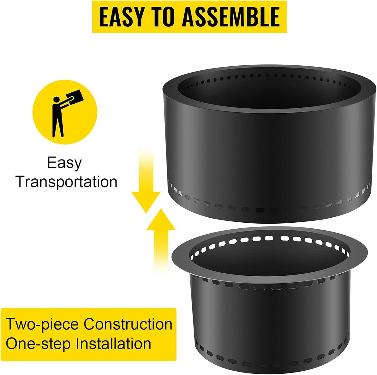 Carbon Steel Smokeless Fire Pit, 13.5 inch Diameter, Portable S824635