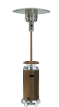 Tall Hammered Bronze and Stainless Steel Patio Heater with Table Z707782