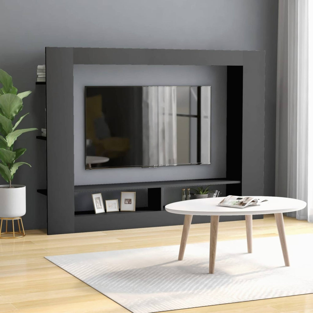 Gray TV Cabinet Chipboard O6269
