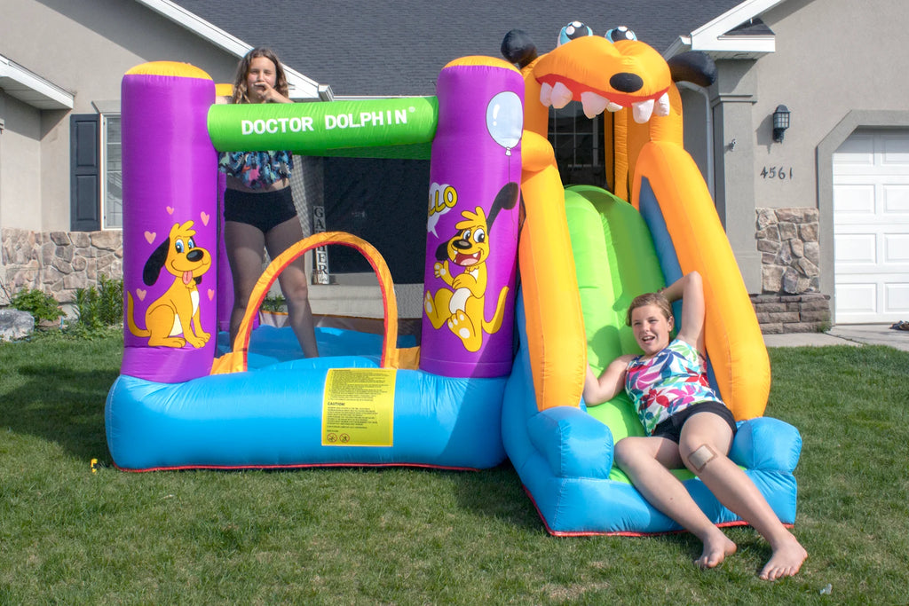 Inflatable Bounce House with Slide and Air Pump A6507