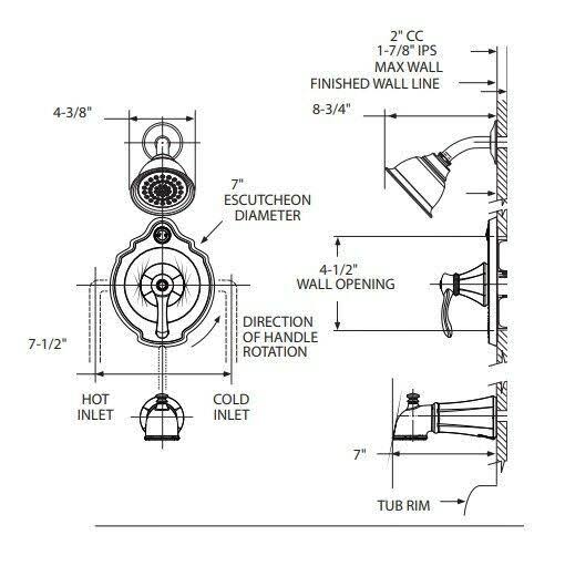 Chrome Single Handle Tub/Shower Trim N74606