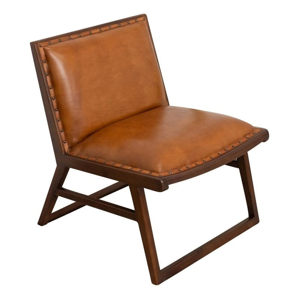 Tan Genuine Leather Lounge Chair O95912