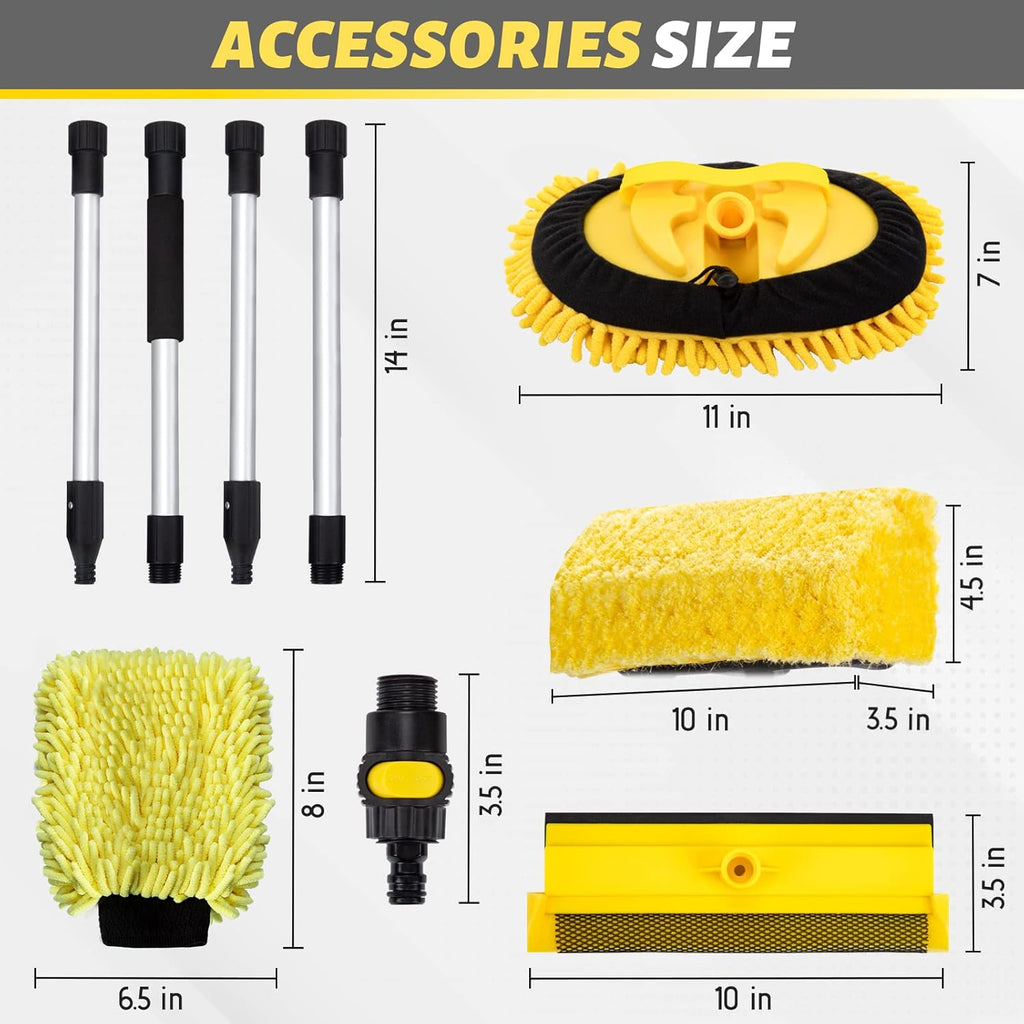 5 in 1 Car Wash Brush with 56 - Inch Aluminum Handle Z8411
