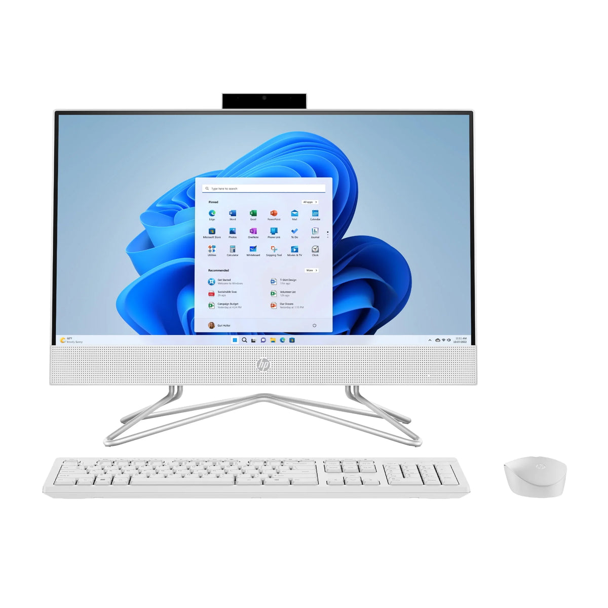 21.5 All-in-One PC, Intel Pentium, 8GB Memory, 128GB SSD, Windows 11 Home, White P604