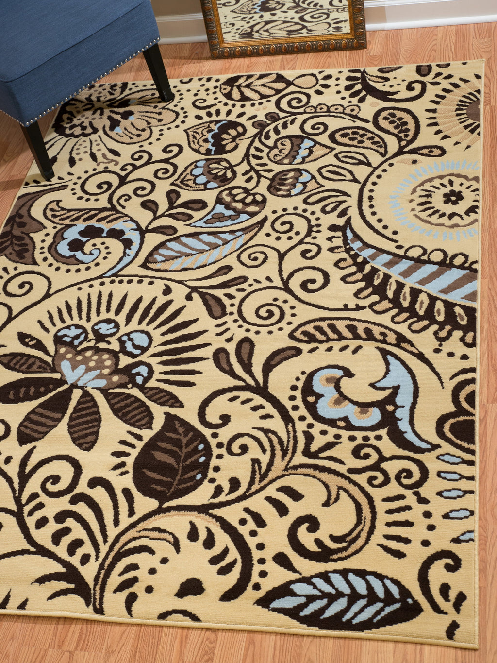 Blue Paisley Area Rug 7'10" X 10'6" I637