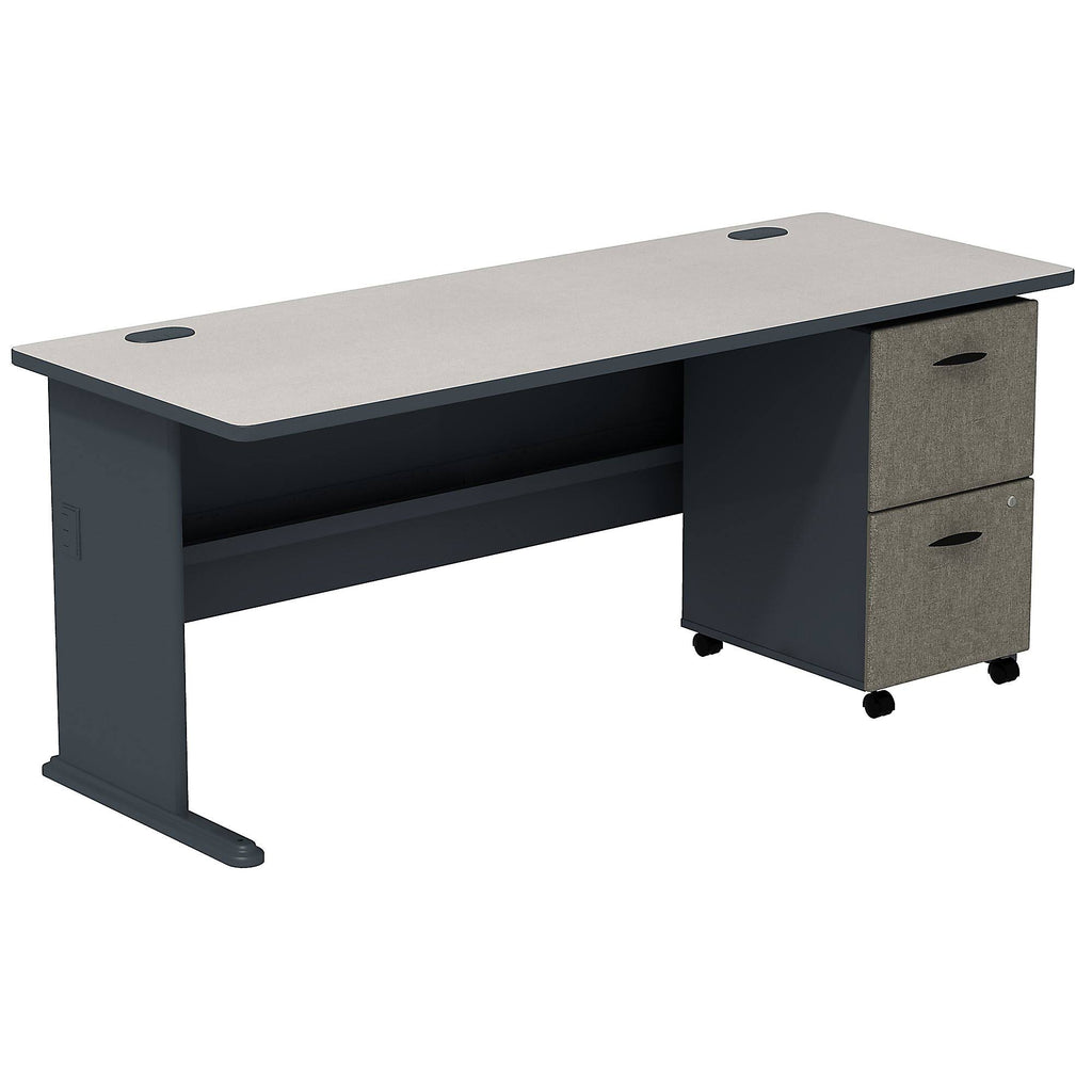 Desk with 2 Drawer Mobile Pedestal U763
