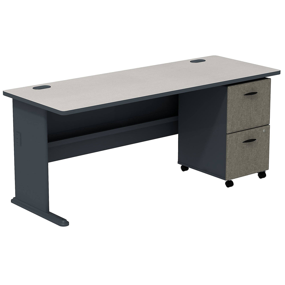 Desk with 2 Drawer Mobile Pedestal U763