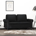Black Faux Leather 2-Seater Sofa T5844