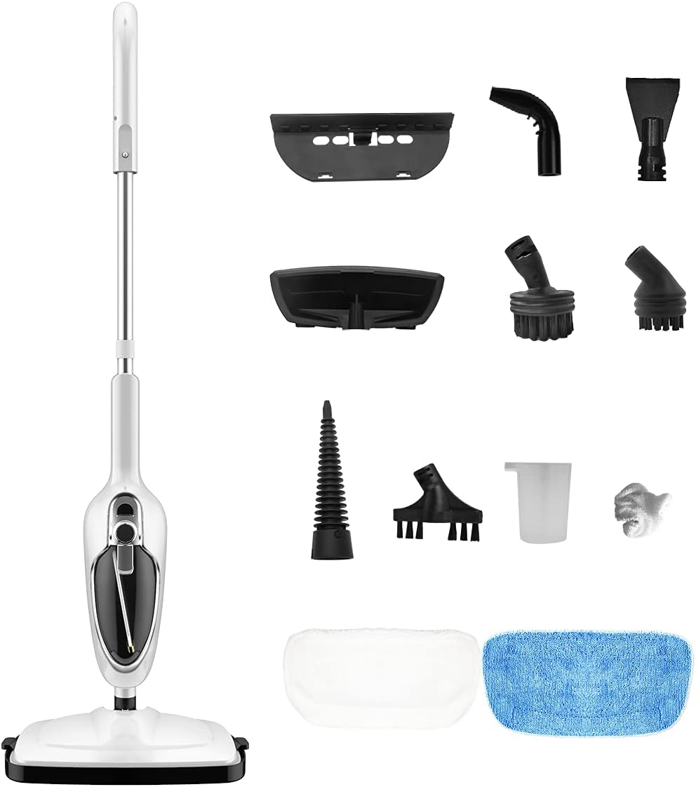 Steam Mop with 2 Pads, 20ft Power Cord, 1200W, 300ml Water Capacity P1267