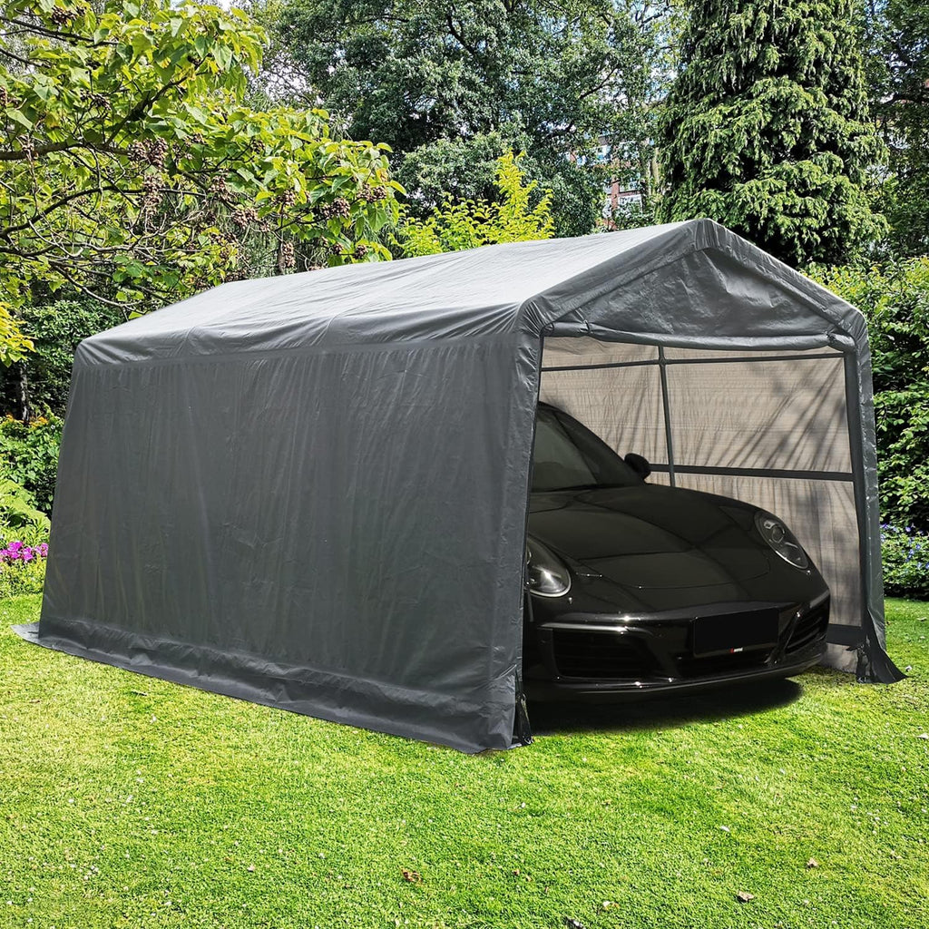 10x15ft Heavy Duty Carport Canopy with Sidewalls Portable Shed I652