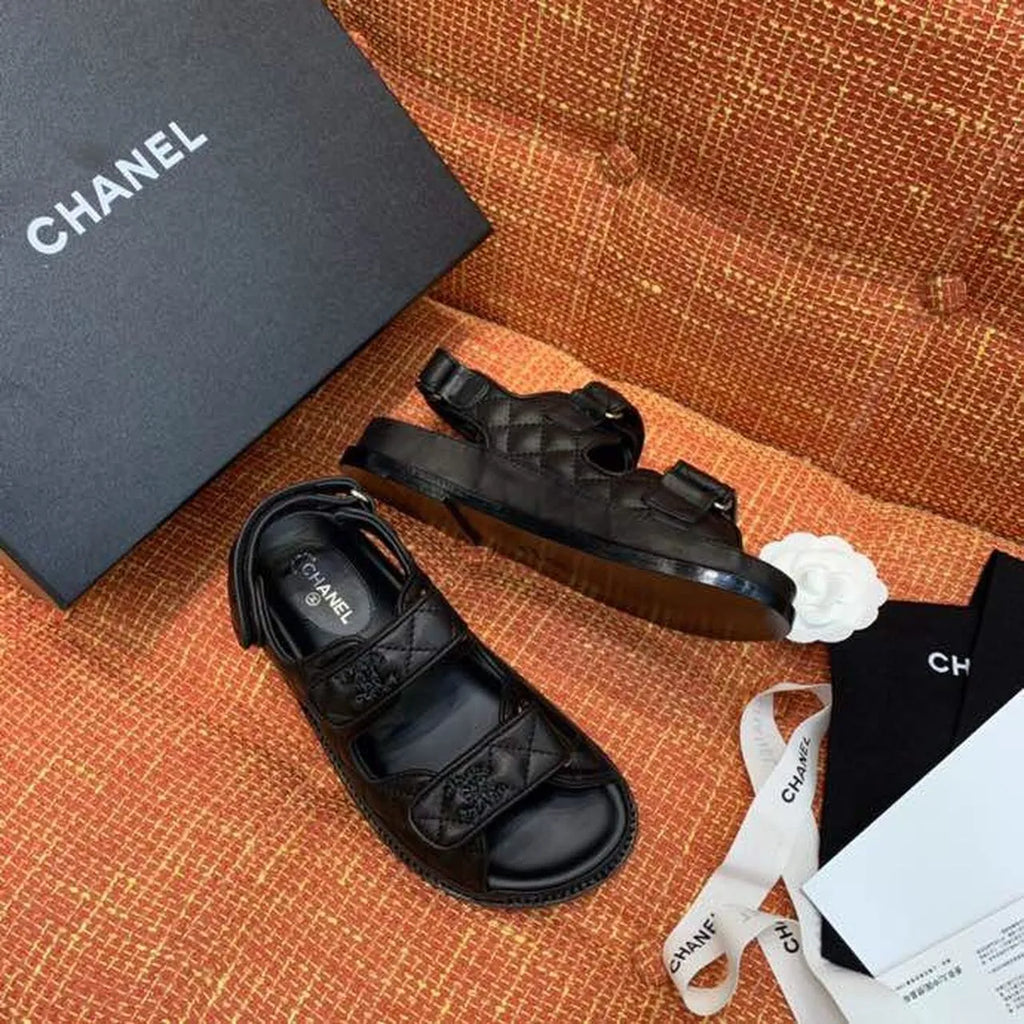 Black Velcro Sandals D37200