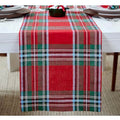 100% Pure Linen Green Tartan Plaid Table Runner 14 x 72 Inch W65036
