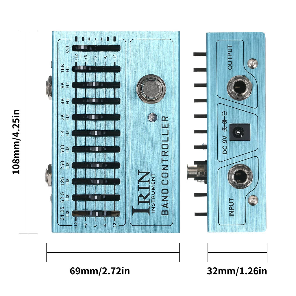 10-Band EQ Guitar Effect Pedal with True Bypass F93156