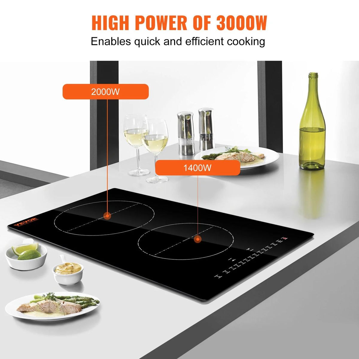 12'' 2 Burner Electric Induction Cooktop A3468