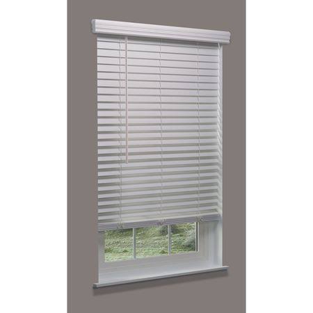 Cordless Faux Wood Blind, white, 24-1/4x22w x 5 U56083