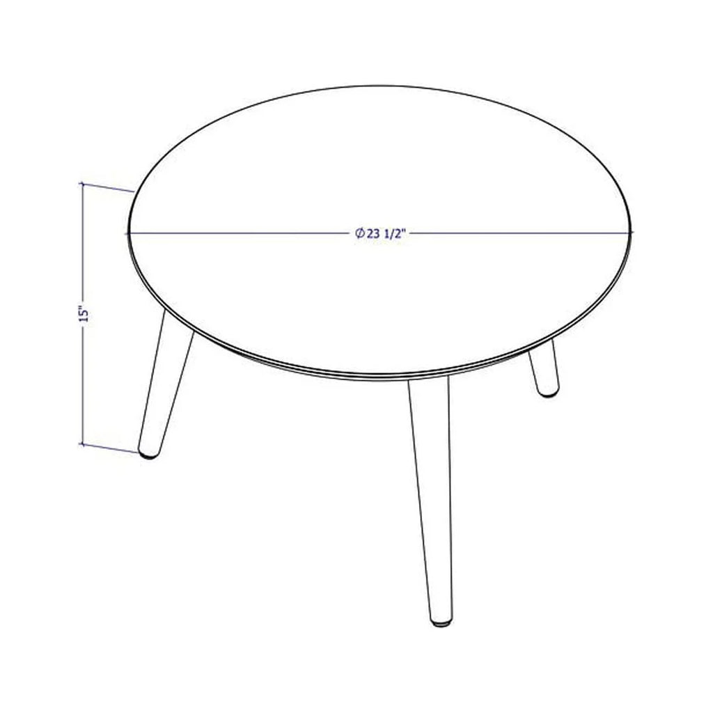 Solid Wood 24" Round Coffee Table in Off White P62840