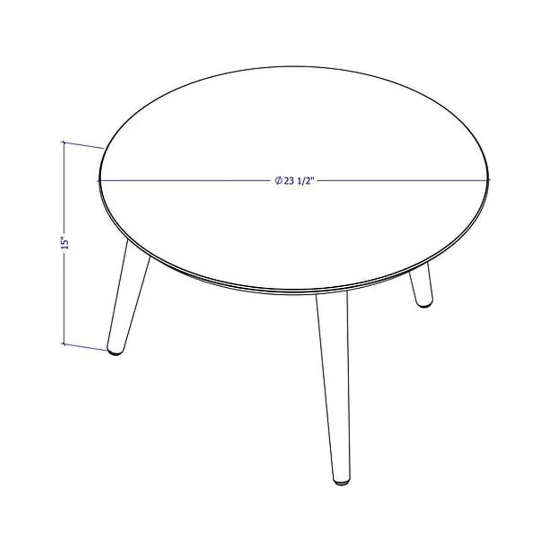Solid Wood 24" Round Coffee Table in Off White P62840