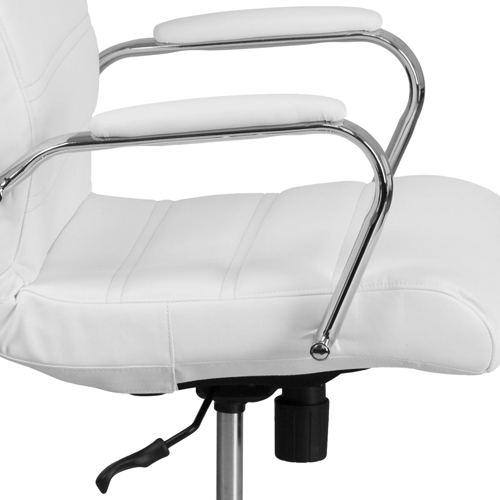 White High Back Executive Swivel Office Chair with Chrome Arms M2064