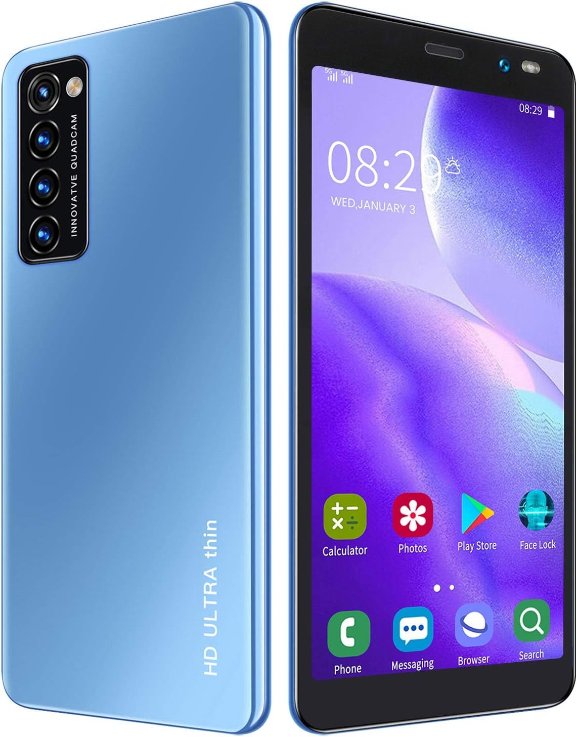5.45 inch Unlocked Smartphone with Face Fingerprint, 1GB/8GB, 2200mAh Battery (Blue) F4747