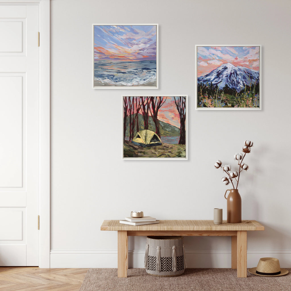 22x22 White Framed Canvas Wall Art V82953