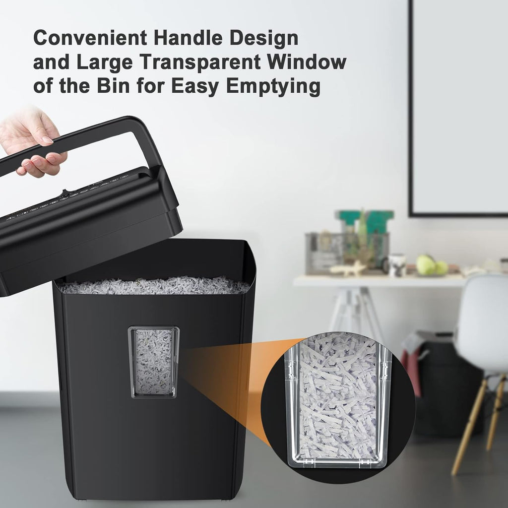 10-Sheet Cross-Cut Paper Shredder with 5.5 Gallons Wastebasket, Black C2353