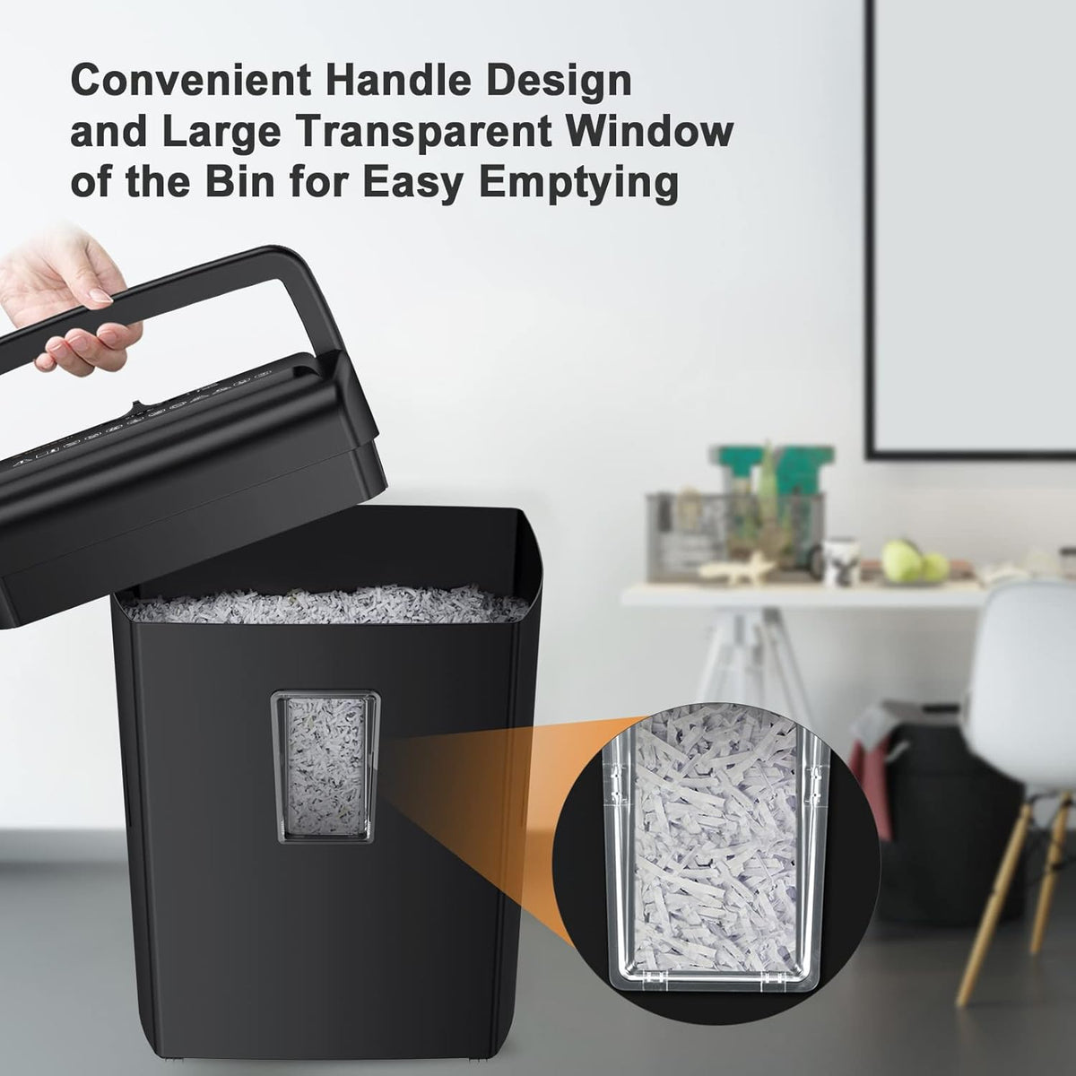 10-Sheet Cross-Cut Paper Shredder with 5.5 Gallons Wastebasket, Black C2353
