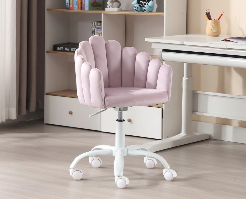 Purple Velvet Adjustable Kids Swivel Chair Y61849