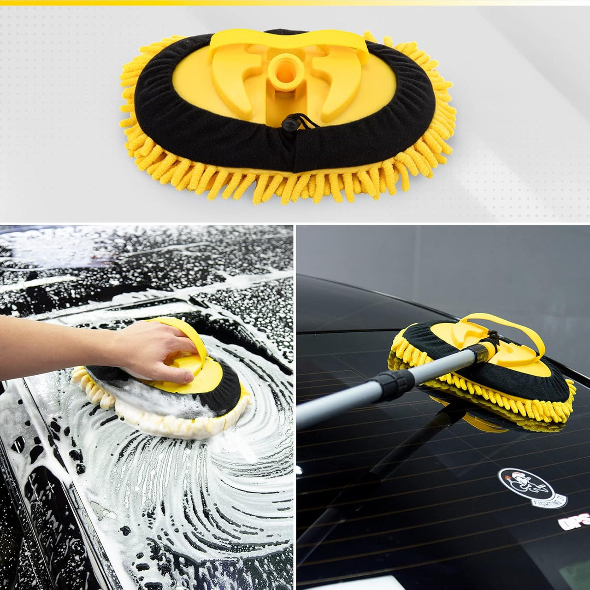 5 in 1 Car Wash Brush with 56 - Inch Aluminum Handle Z8411