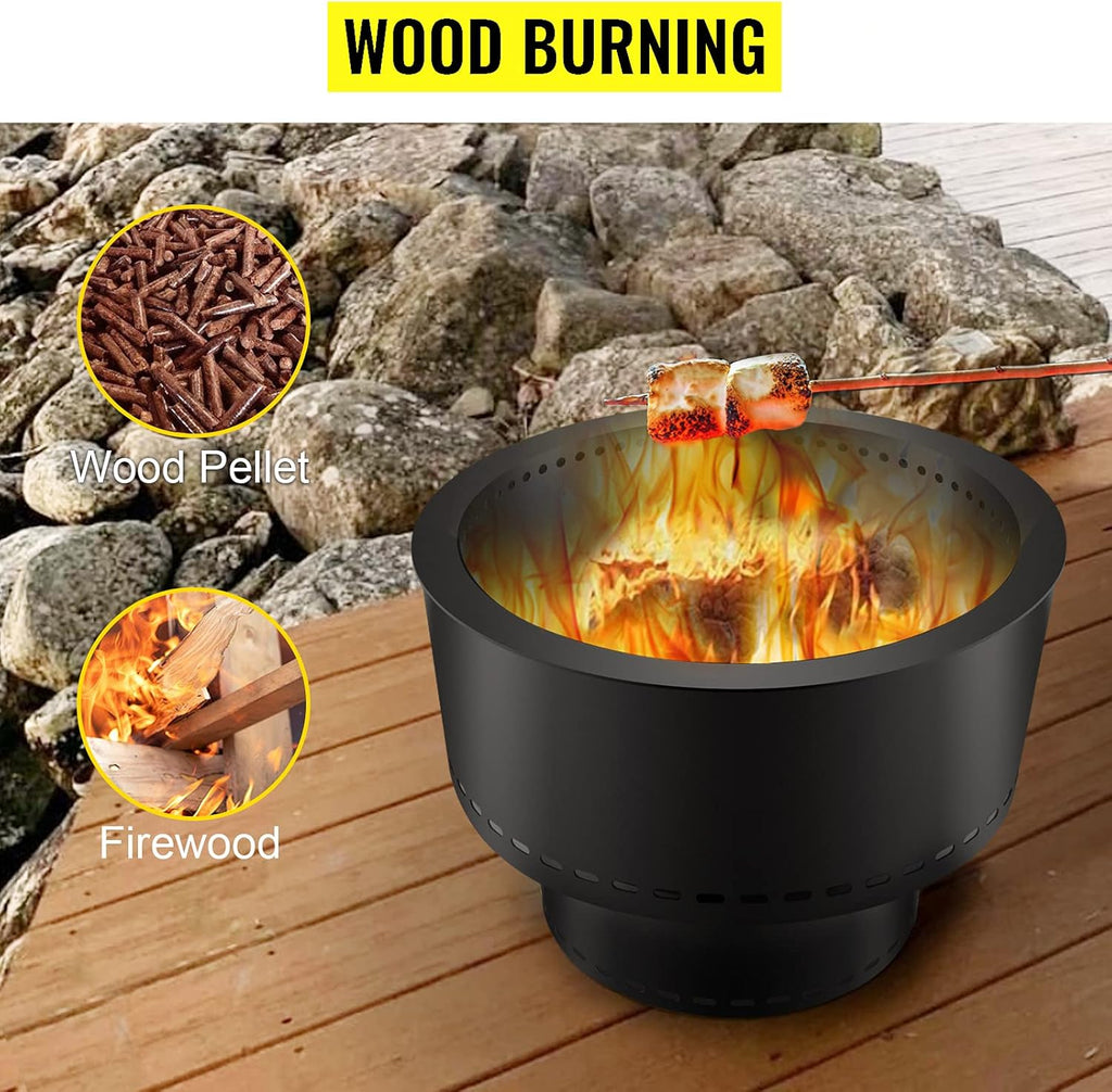 Carbon Steel Smokeless Fire Pit, 13.5 inch Diameter, Portable S824635