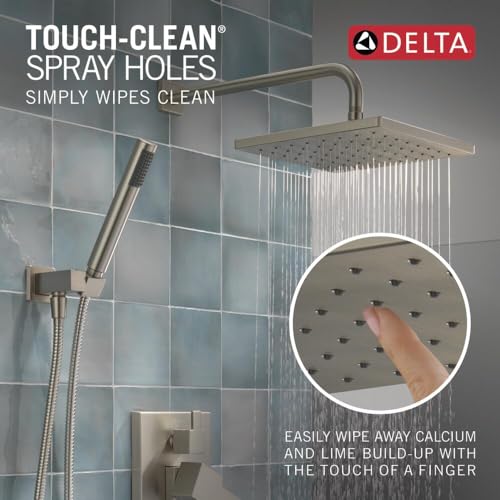 2-Setting Square Shower System with Rain Shower Head and Handheld Spray N7814