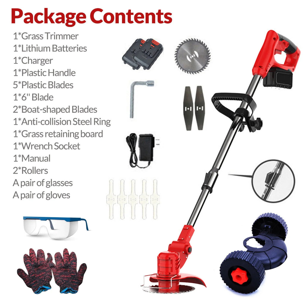Cordless Electric Grass Trimmer with Wheels B1950