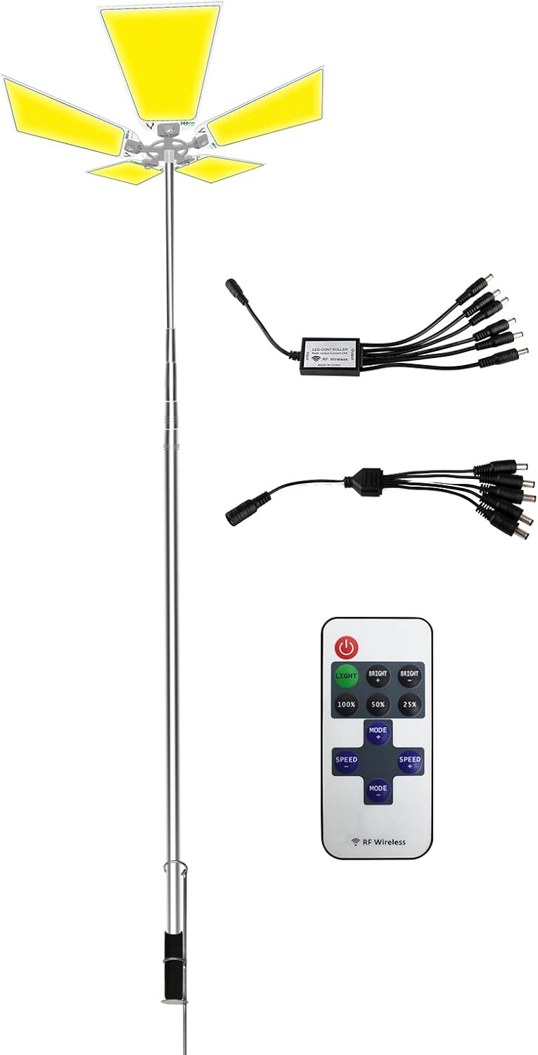 15000 Lumen LED Camping Flood Light with Remote Control Telescoping Pole H940855
