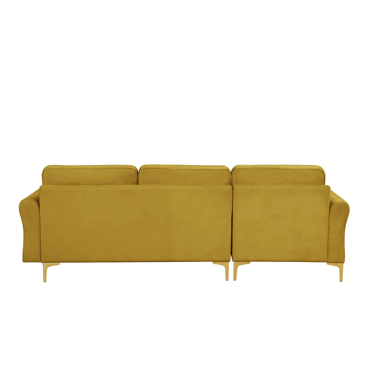 Yellow Velvet Sectional Loveseat and Chaise P81270