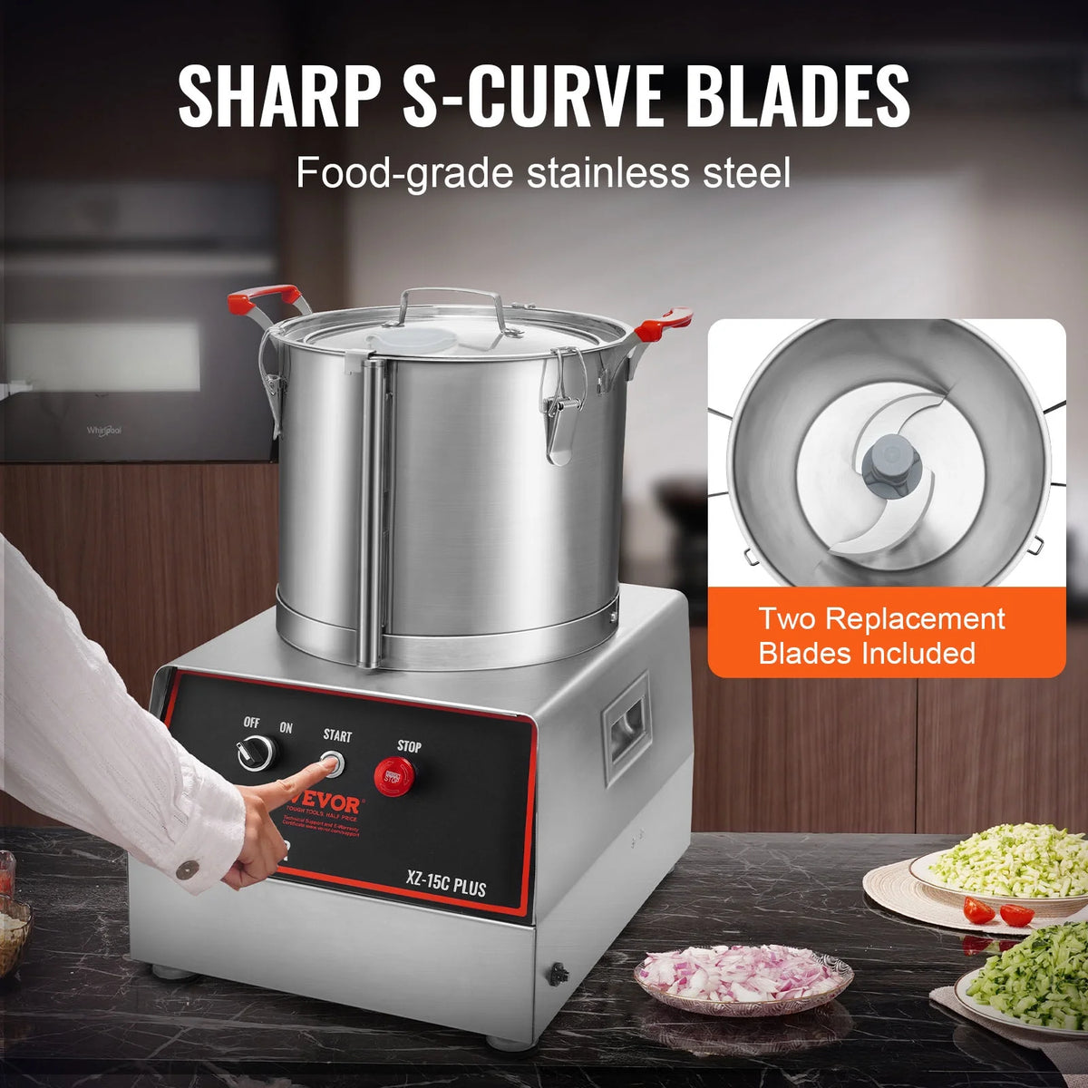 1400W 16 Quart Stainless Steel Food Processor Z30342